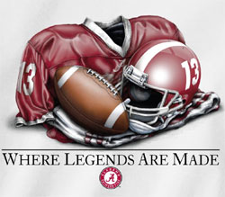 Alabama Crimson Tide Football T-Shirts - Where Legends Are Made