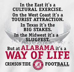 Alabama Crimson Tide Football T-Shirts - Way Of Life