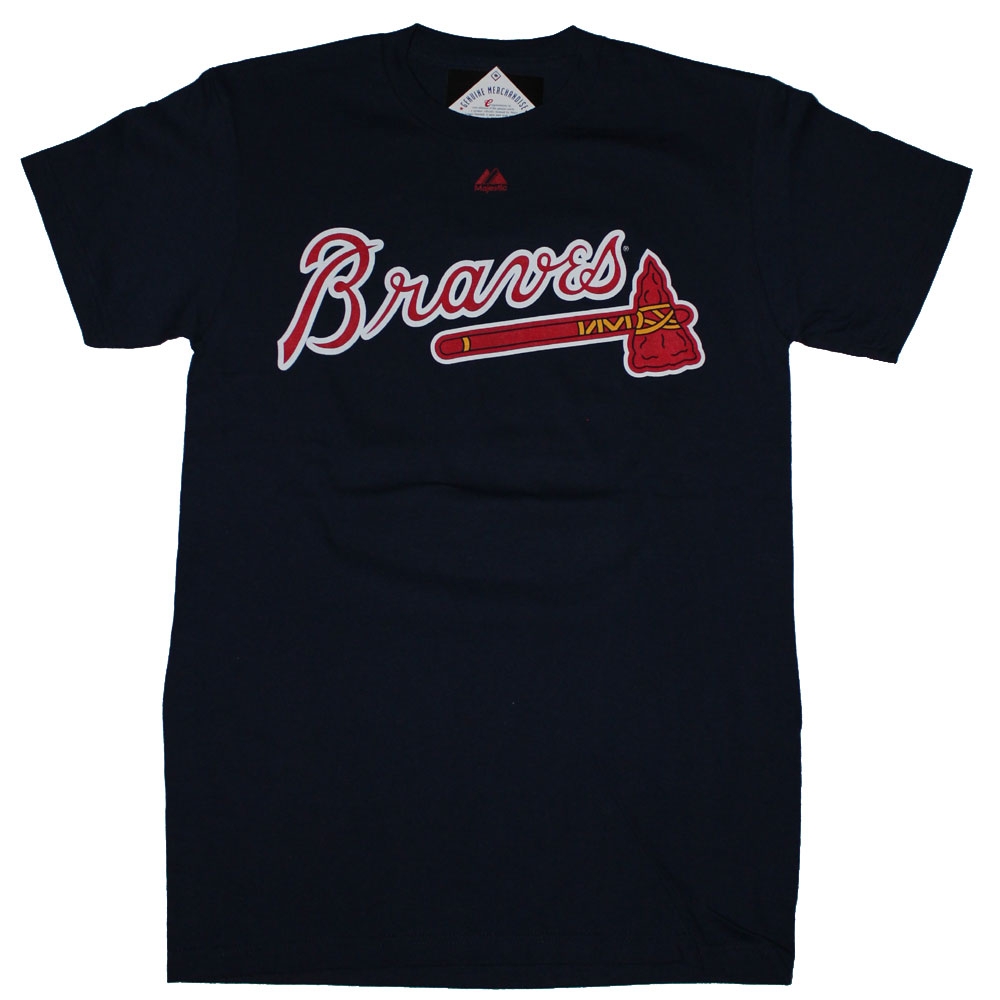 Majestic Atlanta Braves #10 Chipper Jones Navy Player Name And Number T-Shirt