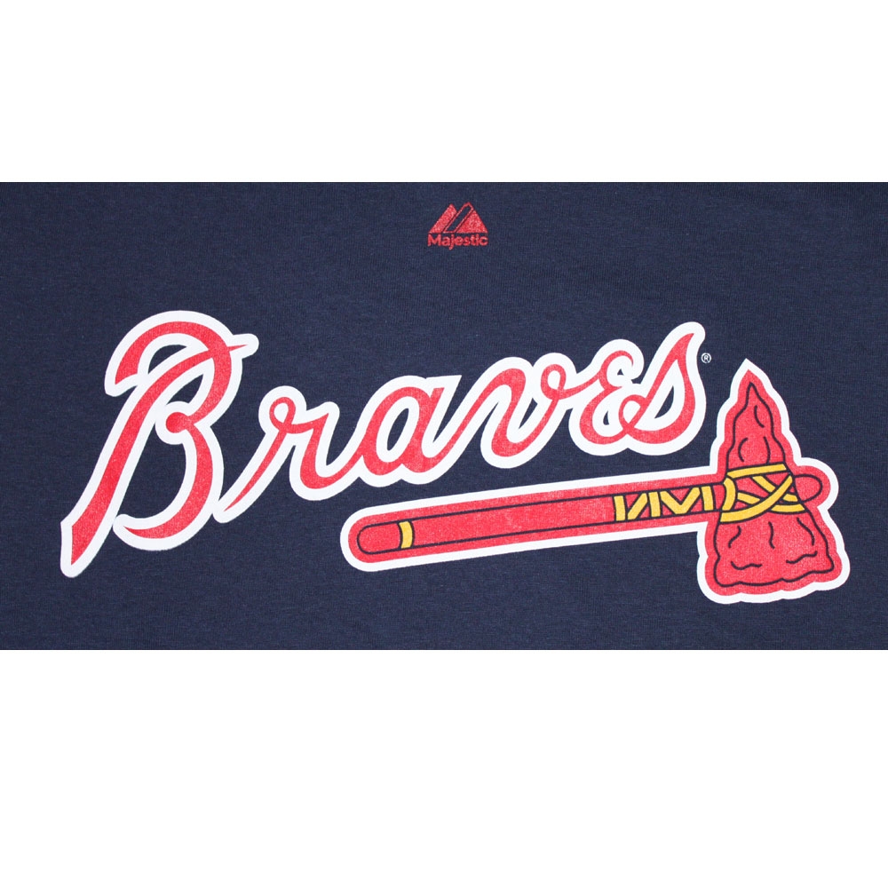 Majestic Atlanta Braves #10 Chipper Jones Navy Player Name And Number T-Shirt