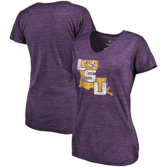Cute LSU Shirts - Hometown Tri-Blend V-Neck T-Shirt LSU Tigers Color Purple