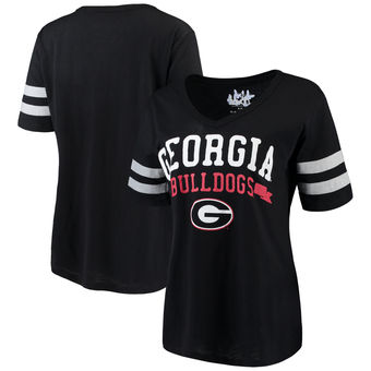 Cute UGA Shirt - Touch By Alyssa Milano V-Neck In Black - Georgia Bulldogs