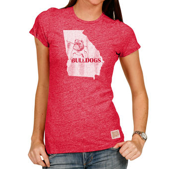 Cute UGA Shirt - Tri-Blend Crew Neck By Retro Brand - Georgia Bulldogs