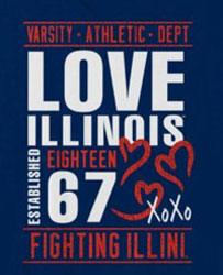 Illinois Fighting Illini Football T-Shirts - Love Fighting Illini Established In 1867