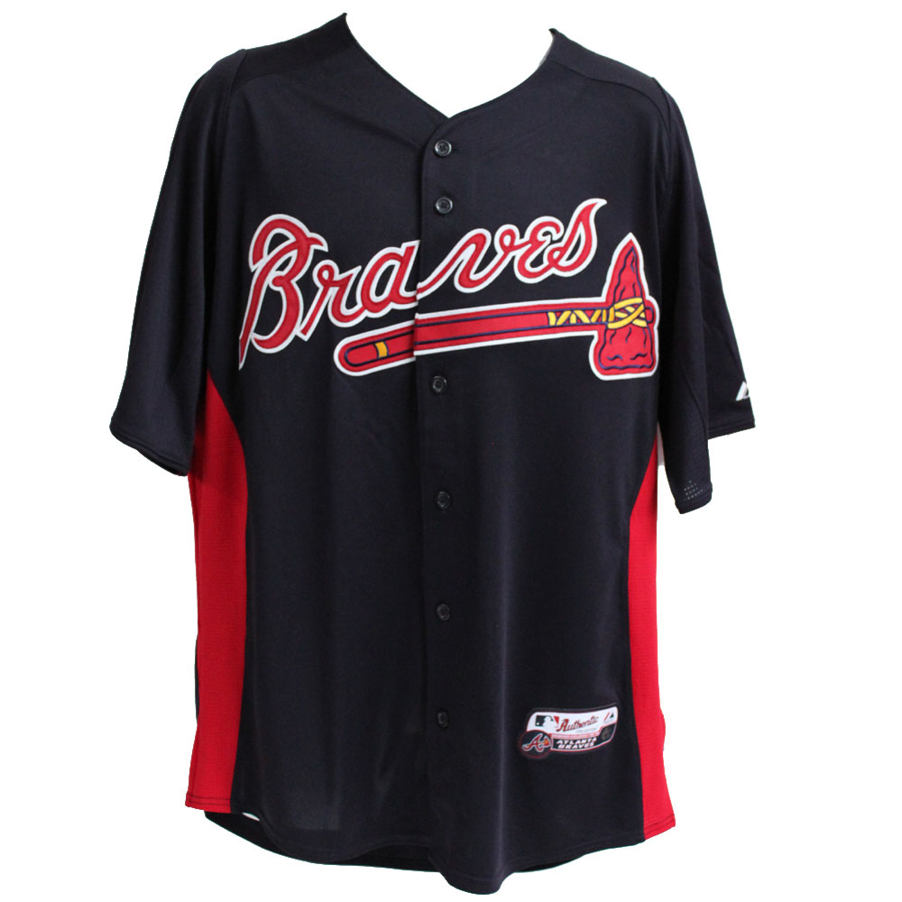 Atlanta Braves Chipper Jones 10 Authentic Navy OnField Batting