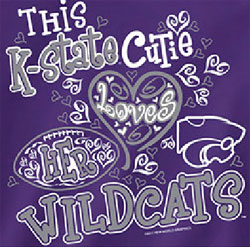 Kansas State Wildcats Football T-Shirts - Cutie Loves Her Wildcats