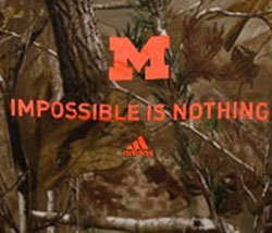 Michigan Wolverines Football T-Shirts - Camo - Impossible Is Nothing By Adidas