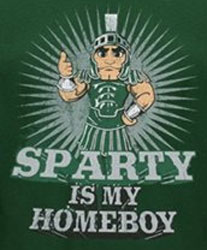 Michigan State Spartans Football T-Shirts - Sparty Is My Homeboy