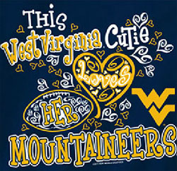 West Virginia Mountaineers Football T-Shirts - Cutie Loves Her Mountaineers