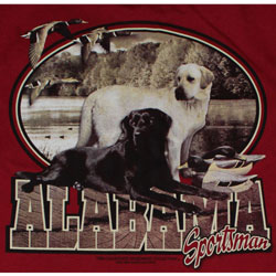 Alabama Crimson Tide Football T-Shirts - Alabama Sportsman - Lab Dogs & Ducks Tee