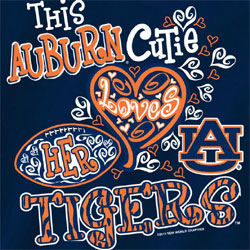 Auburn Tigers Football T-Shirts - Auburn Cutie Loves Her Tigers