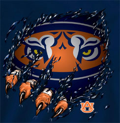 Auburn Tigers Football T-Shirts - Ripped - Tiger Claws