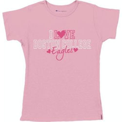 Boston College Eagles Football T-Shirts - I Love Boston College Eagles - Pink