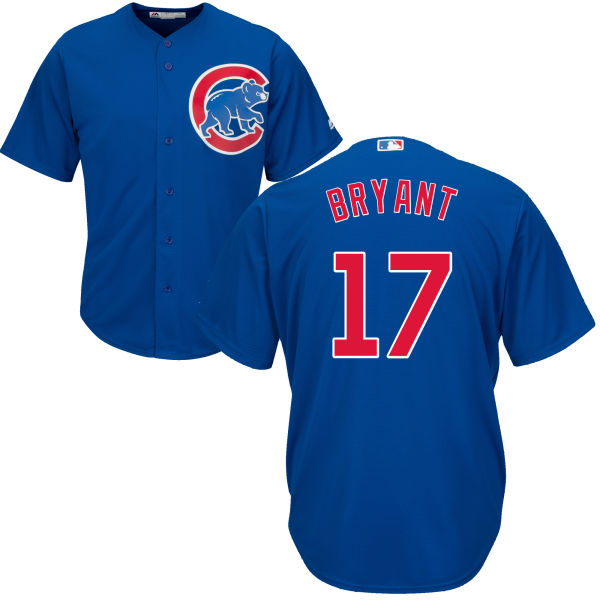 Kris Bryant 17 Chicago Cubs Majestic Cool Base Custom Jersey - Royal