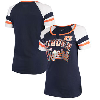 Cute Auburn Shirts - Baby Jersey Split Scoop Neck Ringer T-Shirt By New Era Color Navy