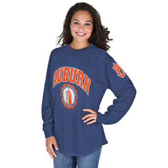 Cute Auburn Shirts - Auburn Tigers Edith Oversized Long Sleeve Top Color Navy