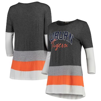 Cute Auburn Shirts - Tri-Blend Tunic Auburn Tigers Shirt Block Party Color Charcoal/Orange