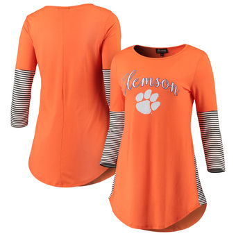 Cute Clemson Shirts - Tigers Tri-Blend Tunic Stripes Color Orange