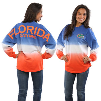 Cute Florida Gator Shirts - Dip-Dyed Spirit Jersey Ombre Long Sleeve Color Royal