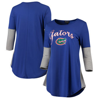 Cute Florida Gator Shirts - Tri-Blend Striking In Stripes Tunic Shirt Color Royal