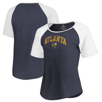 Cute Georgia Tech Shirts - GA Tech Arched City Atlanta Raglan Tri-Blend Color Navy