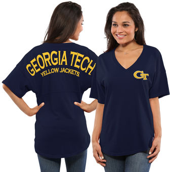 Cute Georgia Tech Shirts - GA Tech Oversized Spirit Jersey Color Navy