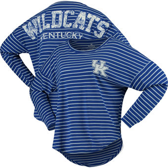 Cute Kentucky Shirts - Long Sleeve Spirit Jersey Striped Color Royal