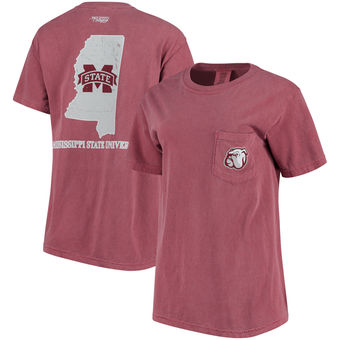 Cute Mississippi State Shirts - Bulldogs Comfort Colors Pocket Tee Color Maroon