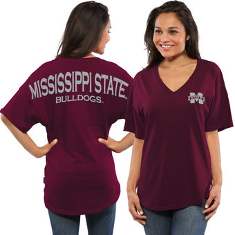Cute Mississippi State Shirts - Bulldogs Oversized Spirit Jersey Short Sleeve Color Maroon