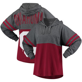 Cute Oklahoma Shirts - Sooners Hooded T-Shirt Pom Pom Long Sleeve Oversized Fit Jersey 