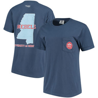 Cute Ole Miss Rebels Comfort Colors State T-Shirt - Navy