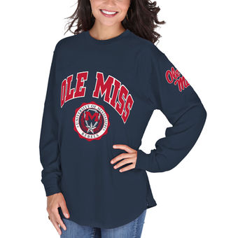 Cute Ole Miss Rebels Women's Edith Long Sleeve T-Shirt - Navy