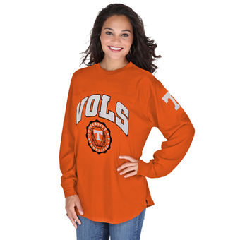 Cute Tennessee Shirts - Tennessee Volunteers Pressbox Women's Edith Long Sleeve Oversized Top