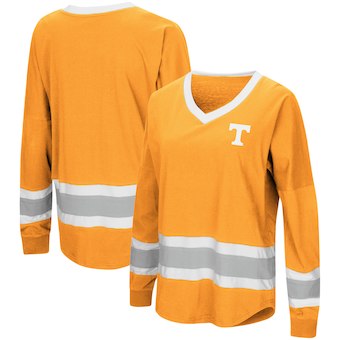 Cute Tennessee Shirts - Tennessee Volunteers  Marquee Players Oversized Long Sleeve V-Neck Top
