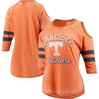 Cute Tennessee Shirts - Tennessee Volunteers Pressbox Vintage Wash Cold Shoulder Raglan 3/4-Sleeve T-Shirt