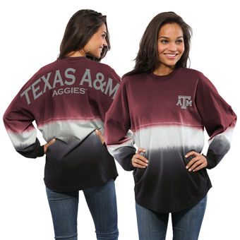 Cute Texas A&M Shirts - Aggies Ombre Long Sleeve Dip-Dyed Spirit Jersey
