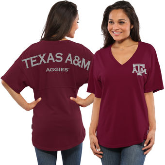 Cute Texas A&M Shirts - Aggies Spirit Jersey Oversized T-Shirt Color Maroon