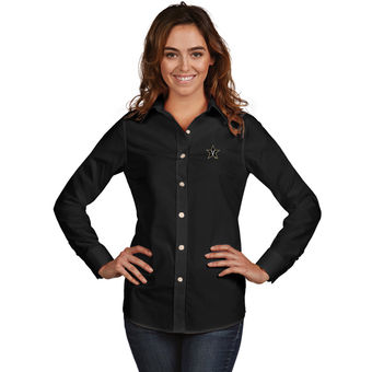 Cute Vanderbilt Shirts - Vandy Button Up Dynasty Woven Long Sleeve Color Black