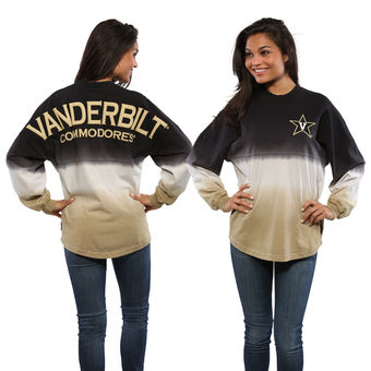 Cute Vanderbilt Shirts - Vandy Spirit Jersey Dip-Dyed Ombre Long Sleeve Color Black