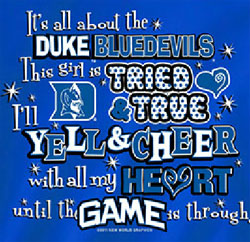 Duke Blue Devils Football T-Shirts - Yell & Cheer For Duke