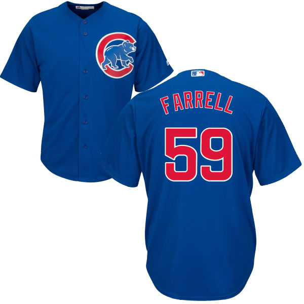Luke Farrell 59 Chicago Cubs Majestic Cool Base Player Jersey - Royal