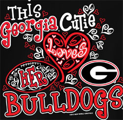 Georgia Bulldogs Football T-Shirts - Cutie Loves Her Bulldogs
