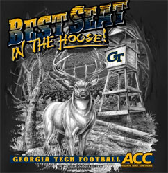 Georgia Tech Yellow Jackets T-Shirts - Best Seat In The House - Deer Hunting