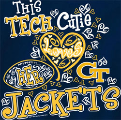 Georgia Tech Yellow Jackets T-Shirts - Tech Cutie Loves Her Jackets