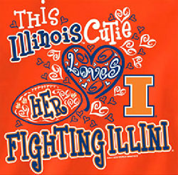 Illinois Fighting Illini Football T-Shirts - Cutie Loves Her Fighting Illini