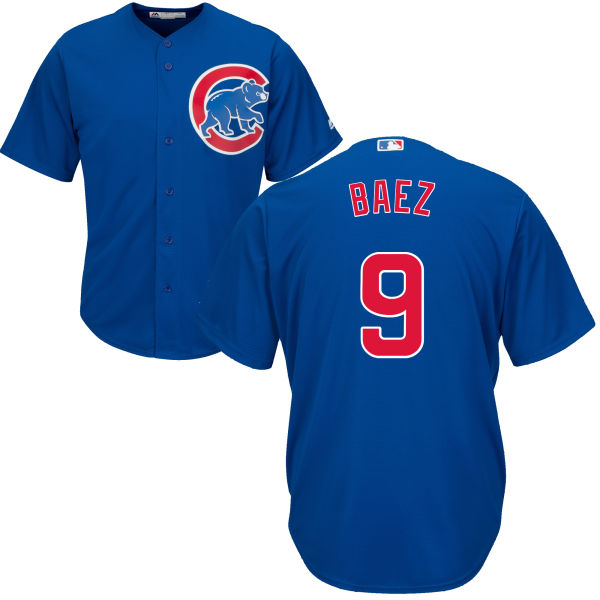 Javier Baez 9 Chicago Cubs Majestic Cool Base Custom Jersey - Royal