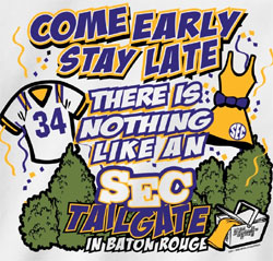 LSU Tigers Football T-Shirts - SEC Tailgate In Baton Rouge