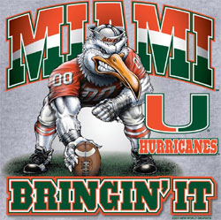 Miami Hurricanes Football T-Shirts - Bringin It