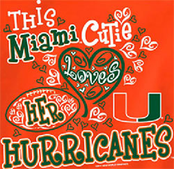 Miami Hurricanes Football T-Shirts - This Cutie Loves Her Hurricanes
