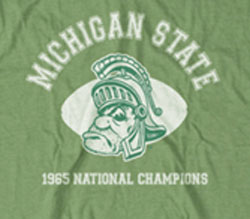 Michigan State Spartans Football Vintage T-Shirts - 1965 National Champions
